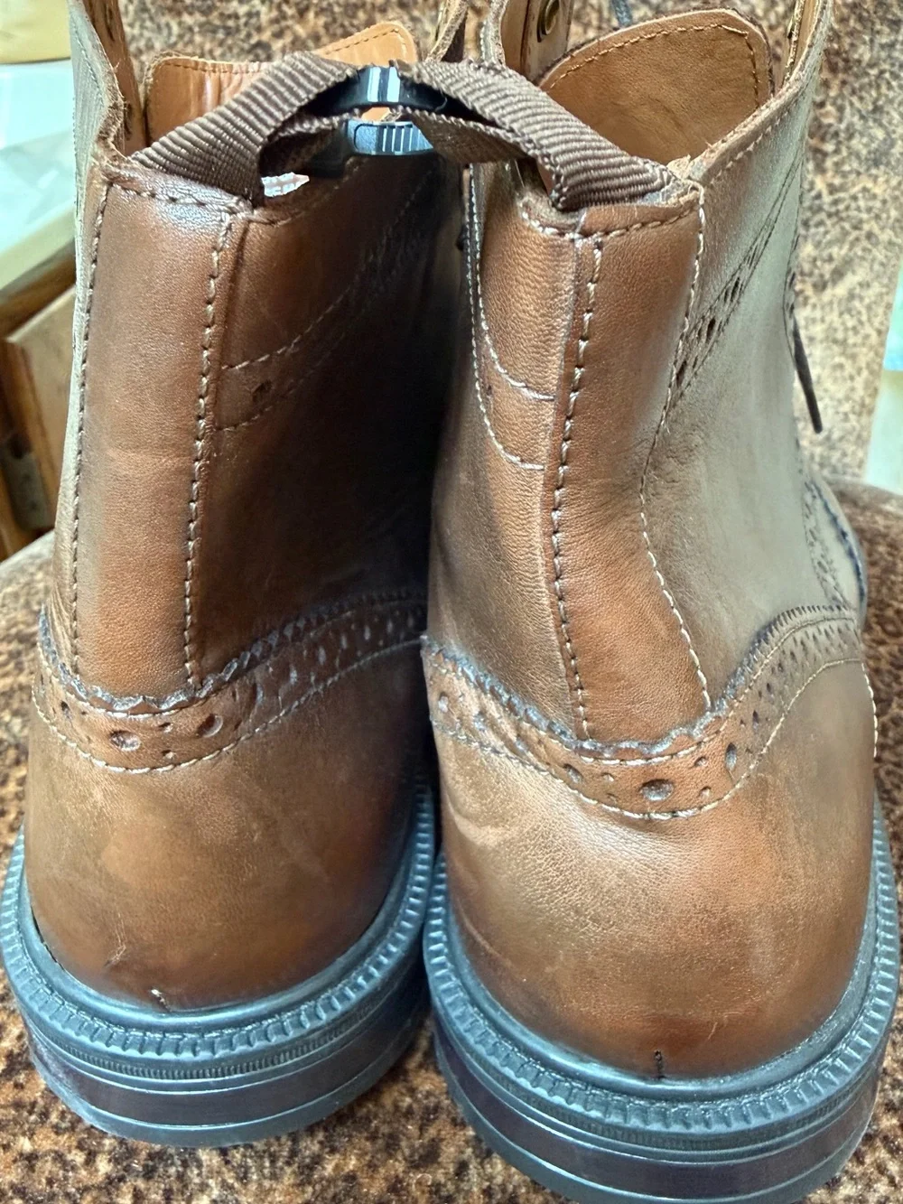 Stafford Brown Leather Chukka Wingtip Boots